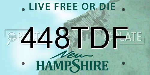 448TDF New Hampshire License Plate