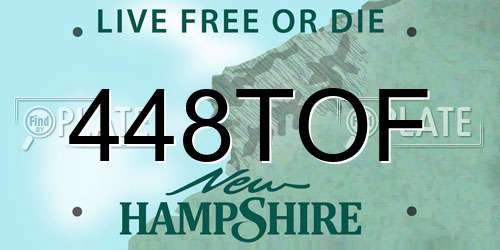 448TOF New Hampshire License Plate
