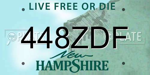 448ZDF New Hampshire License Plate