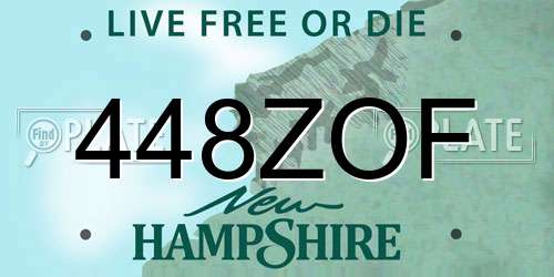 448ZOF New Hampshire License Plate