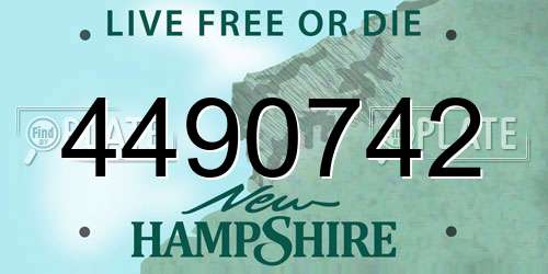 4490742 New Hampshire License Plate