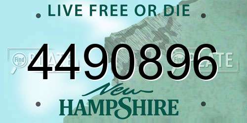 4490896 New Hampshire License Plate