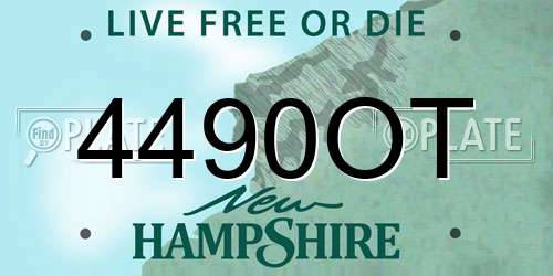 4490OT New Hampshire License Plate