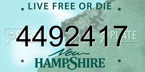 4492417 New Hampshire License Plate