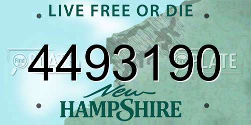 4493190 New Hampshire License Plate