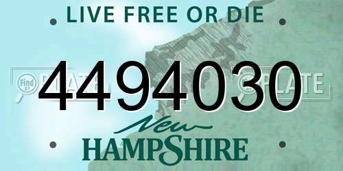 4494030 New Hampshire License Plate