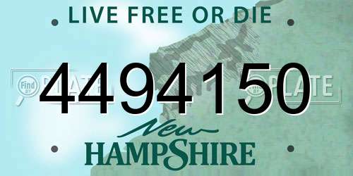 4494150 New Hampshire License Plate