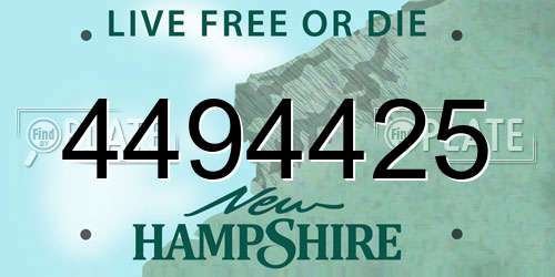 4494425 New Hampshire License Plate