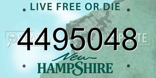 4495048 New Hampshire License Plate