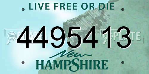 4495413 New Hampshire License Plate