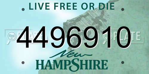 4496910 New Hampshire License Plate