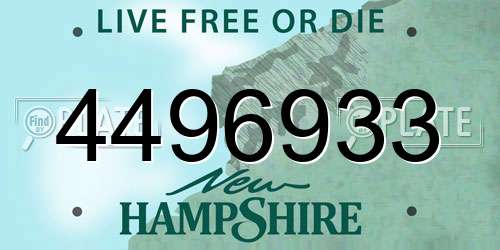 4496933 New Hampshire License Plate