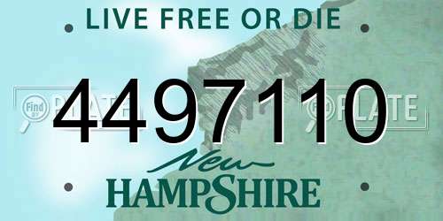 4497110 New Hampshire License Plate