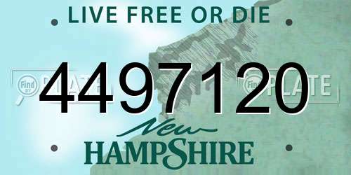 4497120 New Hampshire License Plate