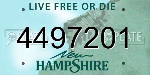 4497201 New Hampshire License Plate