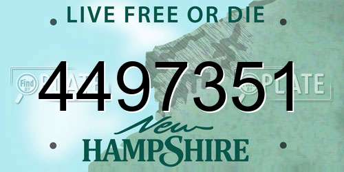 4497351 New Hampshire License Plate