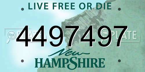 4497497 New Hampshire License Plate
