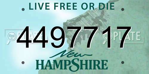 4497717 New Hampshire License Plate