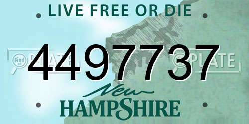 4497737 New Hampshire License Plate
