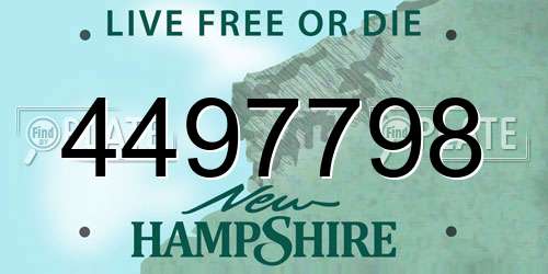 4497798 New Hampshire License Plate