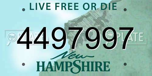 4497997 New Hampshire License Plate