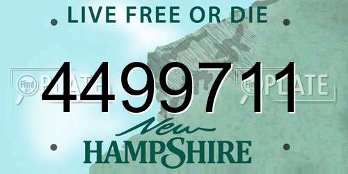 4499711 New Hampshire License Plate