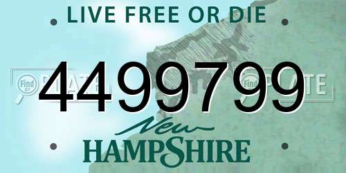 4499799 New Hampshire License Plate