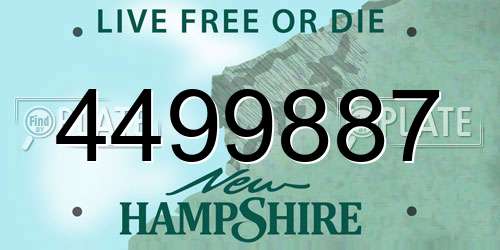 4499887 New Hampshire License Plate
