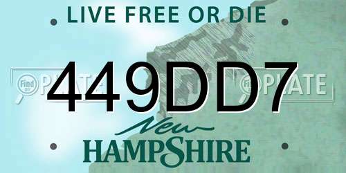 449DD7 New Hampshire License Plate