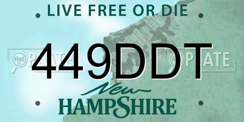 449DDT New Hampshire License Plate