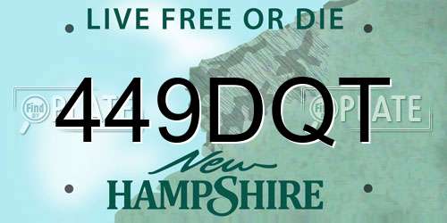 449DQT New Hampshire License Plate