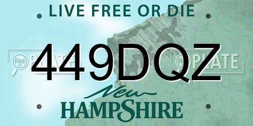 449DQZ New Hampshire License Plate