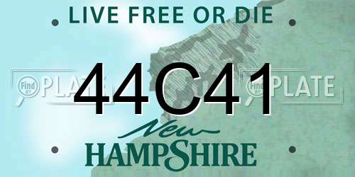 44C41 New Hampshire License Plate
