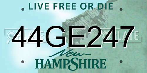 44GE247 New Hampshire License Plate