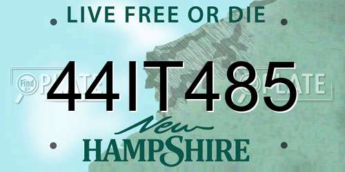44IT485 New Hampshire License Plate