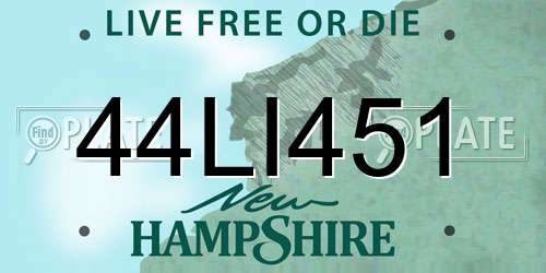 44LI451 New Hampshire License Plate