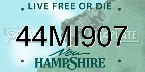 44MI907 New Hampshire License Plate