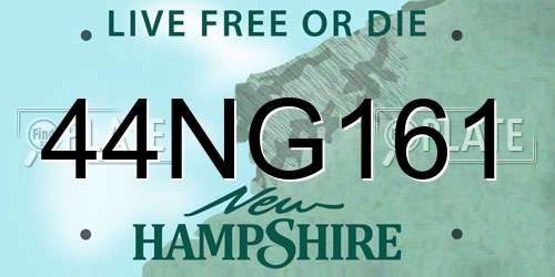 44NG161 New Hampshire License Plate