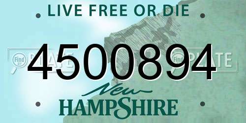 4500894 New Hampshire License Plate