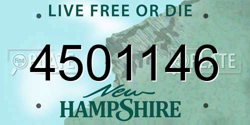 4501146 New Hampshire License Plate
