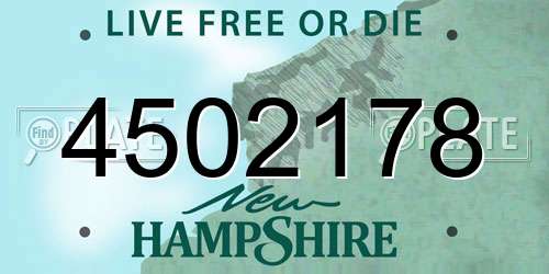 4502178 New Hampshire License Plate