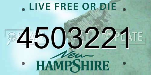 4503221 New Hampshire License Plate