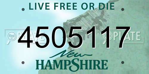 4505117 New Hampshire License Plate