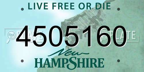 4505160 New Hampshire License Plate