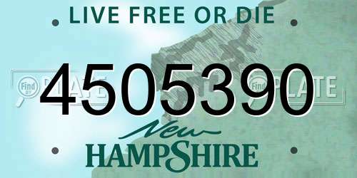 4505390 New Hampshire License Plate
