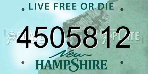 4505812 New Hampshire License Plate