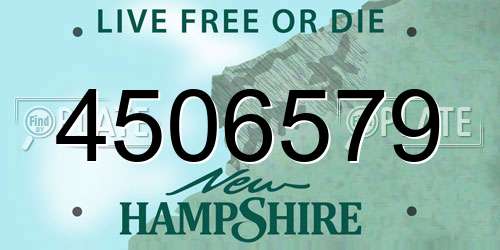 4506579 New Hampshire License Plate
