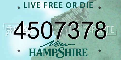 4507378 New Hampshire License Plate