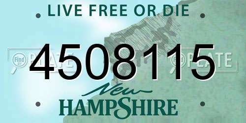 4508115 New Hampshire License Plate
