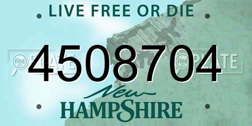4508704 New Hampshire License Plate